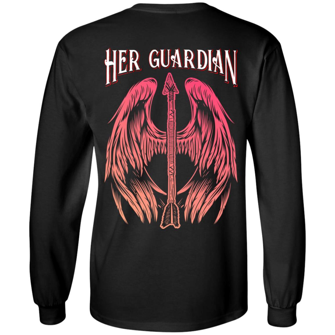 She Keeps Me Wild Her Guardian His Angel Anniversary Couple In Love Valentine's Day Hoodie Sweatshirt T-Shirt, Black, Long Sleeve