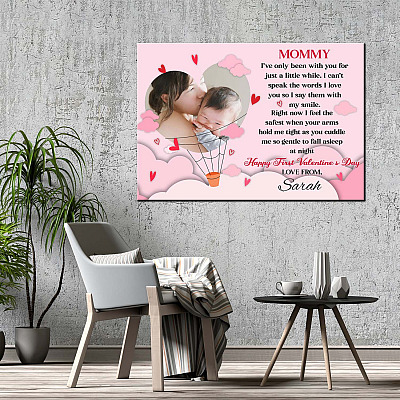 Alternative view of Personalized Photo Mommy I've Only Been with You for Just a Little While Framed Canvas - Unframed Poster