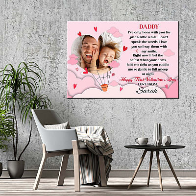 Alternative view of Personalized Photo Daddy I've Only Been with You for Just a Little While Framed Canvas - Unframed Poster