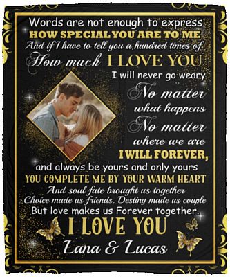 Personalized Custom Photo Words, White, Cozy Plush Fleece Blanket - 50x60