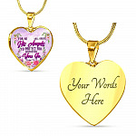 He Will Order His Angel To Protect You Wherever You Go PSALM 91:11 Heart Pendant Necklace - Heart Luxury Necklace (Gold Plated)