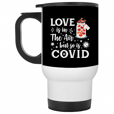 14 oz. White Travel Mug