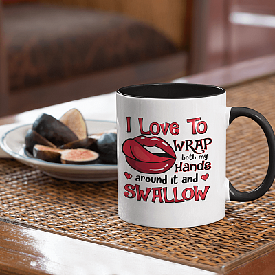 Alternative view of I Love to Wrap Both My Hands Around It and Swallow Accent Mug