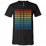 Madam Vice President Kamala Harris Shirt, Black, V-Neck T-Shirt