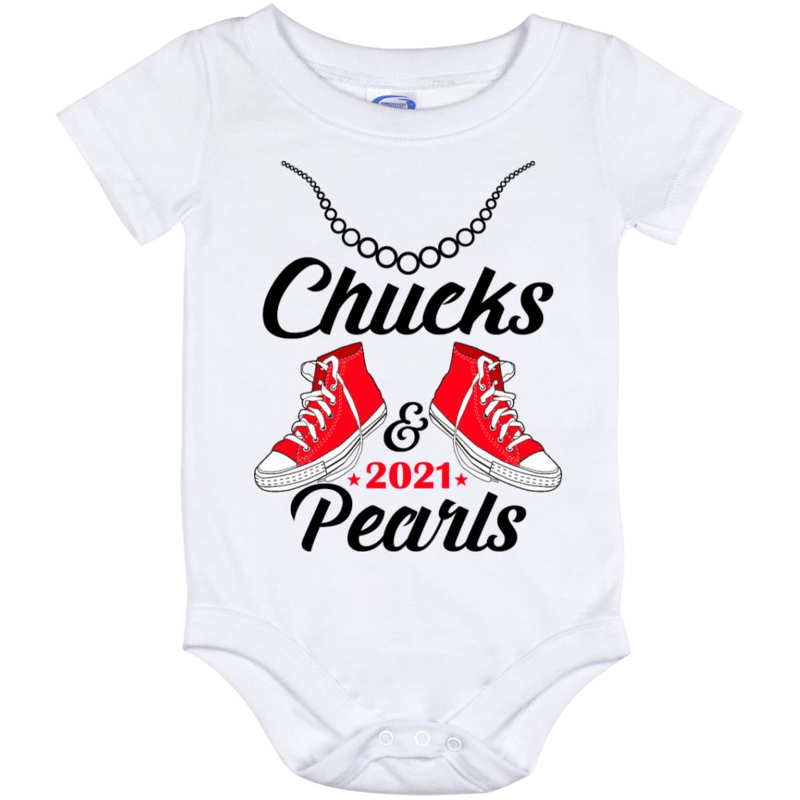 Chucks and Pearls 2021, White, Baby Onesie - 12 Month