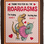 Personalized Dinosaur Thank You Blanket, White, Cozy Plush Fleece Blanket - 50x60