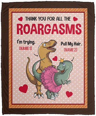 Personalized Dinosaur Thank You Blanket, White, Cozy Plush Fleece Blanket - 50x60