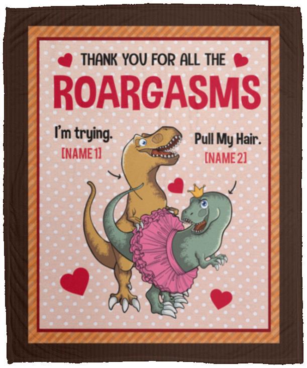 Personalized Dinosaur Thank You Blanket, White, Cozy Plush Fleece Blanket - 50x60