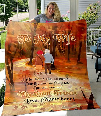 Alternative view of Personalized Valentine Day Gift to My Wife Our Home Ain't No Castle Our Life Fleece Blanket - Mink Blanket