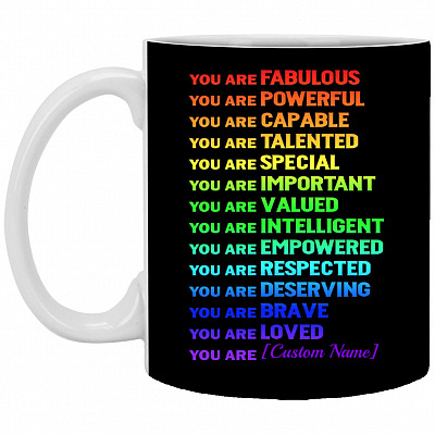 Personalized You Are Mug, Black, 11 oz. White Mug