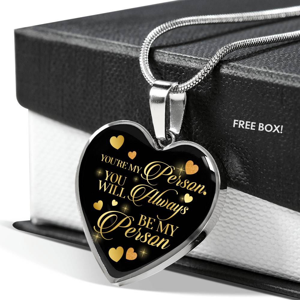 You're My Person You Will Always My Person Heart Pendant Necklace - Best Friend Necklace - Heart Luxury Necklace (Silver)