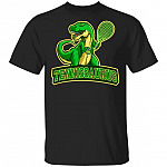 Tennissaurus Shirt, Black, Unisex T-Shirt