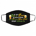 Beer Mask, Black, Cloth Face Cover – Medium/Large