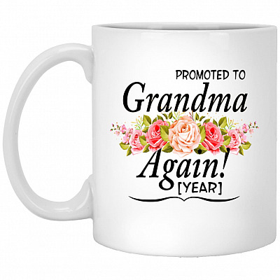 Personalized Promoted To Grandma Mug, White, 11 oz. White Mug