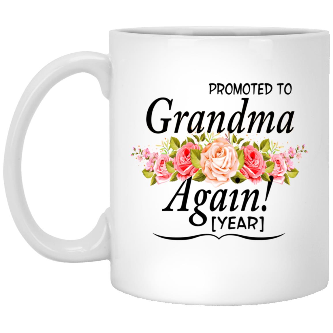 Personalized Promoted To Grandma Mug, White, 11 oz. White Mug