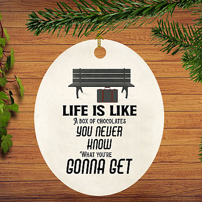 Alternative view of You Never Know What You Gonna Get Decorative Christmas Ornament Keepsake - Holiday Flat Oval Ornament