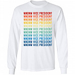 Madam Vice President Kamala Harris Hoodie, White, Long Sleeve