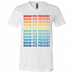 Madam Vice President Kamala T-Shirt, White, V-Neck T-Shirt
