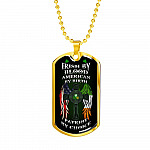 Irish By Blood American By Birth Patriot By Choice St Patrick's Day Luxury Dog Tag Pendant Necklace - Dog Tag (Gold Plated)