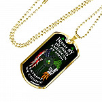 Irish By Blood American By Birth Patriot By Choice St Patrick's Day Luxury Dog Tag Pendant Necklace - Dog Tag (Gold Plated)