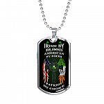 Irish By Blood American By Birth Patriot By Choice St Patrick's Day Luxury Dog Tag Pendant Necklace - Dog Tag (Silver)