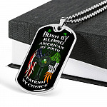 Irish By Blood American By Birth Patriot By Choice St Patrick's Day Luxury Dog Tag Pendant Necklace - Dog Tag (Silver)