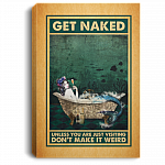 Mermaid Get Naked Unless You Are Just Visiting Don't Make It Weird Framed Canvas - Funny Bathroom Unframed Poster, White, 0.75'' Framed Canvas