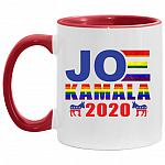 Joe Biden Kamala LGBT Flag Accent Mug, White/Red, 11 oz. Accent Mug
