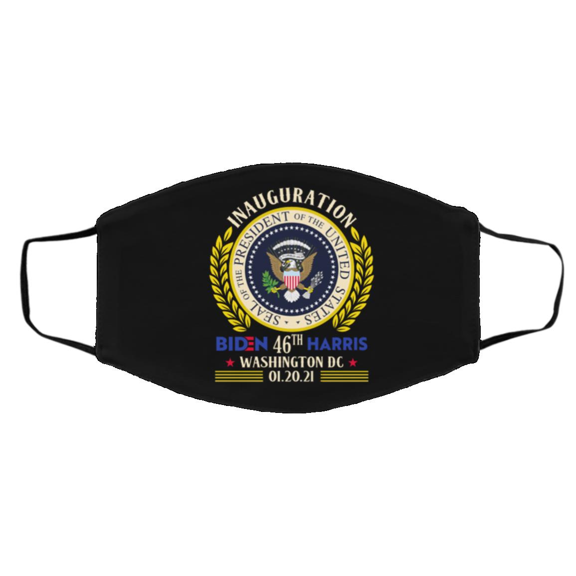 Biden 46th Inauguration Day 2021 Mask, Black, Cloth Face Cover – Medium/Large Biden 46th Inauguration Day 2021 Mask, Black, Cloth Face Cover – Medium/Large