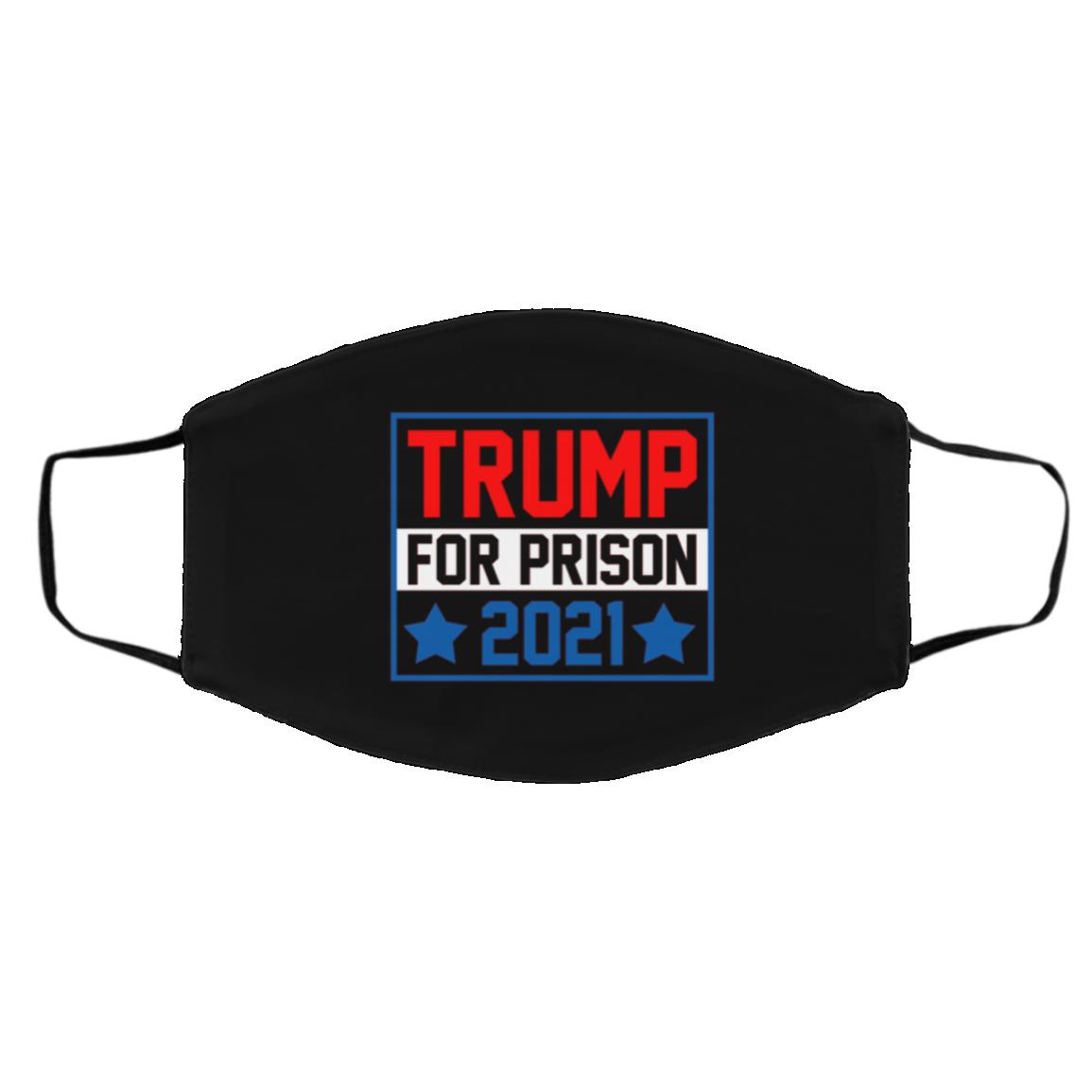 Trump For Prison 2021 Mask, Black, Cloth Face Cover – Medium/Large