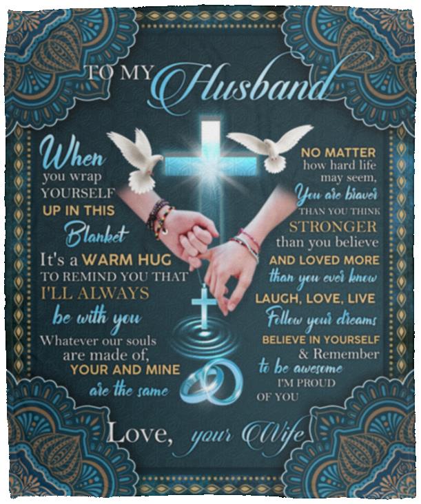 To My Husband When You Wrap Blanket, White, Cozy Plush Fleece Blanket - 50x60