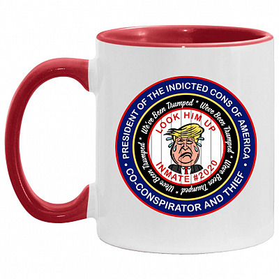Anti Trump Lock, White/Red, 11 oz. Accent Mug