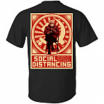 Socialism Distancing - No Socialism Bernie Sit Meme Fuck Around and Find out Print on Back - Plain Front T-Shirt, Black, Unisex T-Shirt