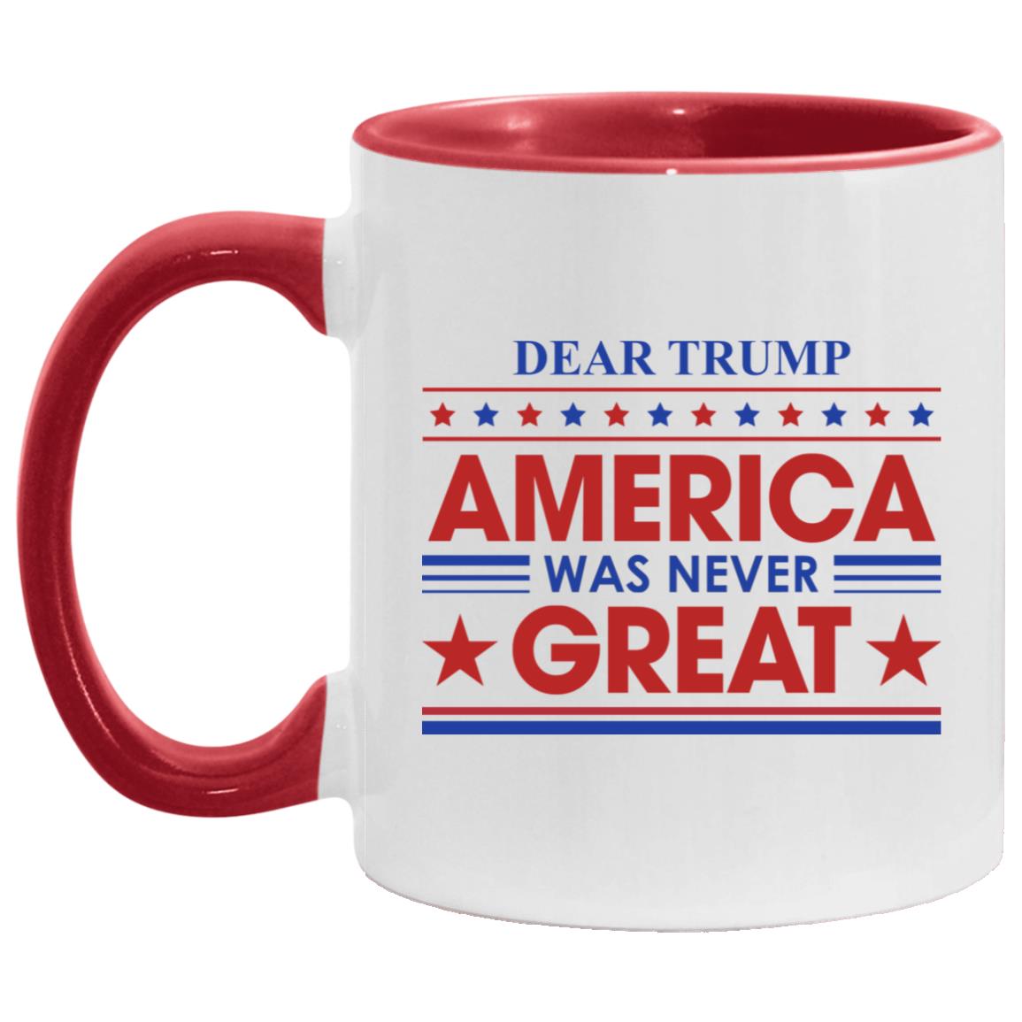 Anti Trump Accent Mug, White/Red, 11 oz. Accent Mug