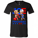 46th President Biden Won T-Shirt - V Neck, Black, V-Neck T-Shirt