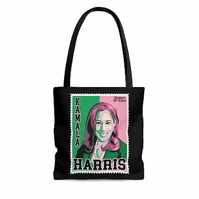 Kamala Madam Vice President All Over Print Tote Bag - Kamala Harris Stamp Pink And Green Gift