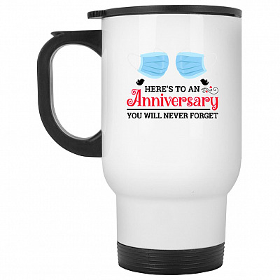 14 oz. White Travel Mug