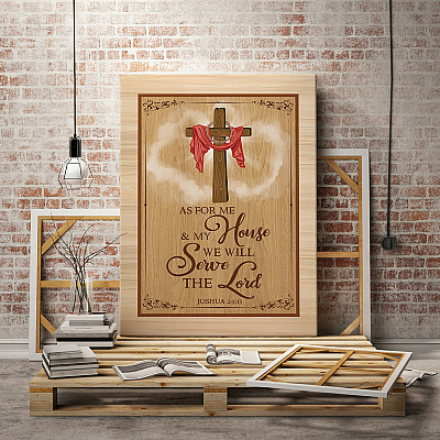 Alternative view of As For Me And My House We Will Serve The Lord Gallery Wrapped Framed Canvas Prints - Unframed Poster