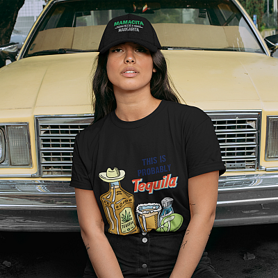 Alternative view of Mamacita Needs A Margarita Twill Cap - High-Profile Snapback Hat - Trucker Hat