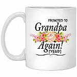Personalized Promoted To Grandpa Again Mug, White, 11 oz. White Mug Personalized Promoted To Grandpa Again Mug, White, 11 oz. White Mug