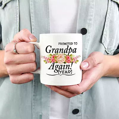 Alternative view of Personalized Promoted To Grandpa Again 2021 Coffee Mug - Beer Stein - Water Bottle - Color Changing Mug