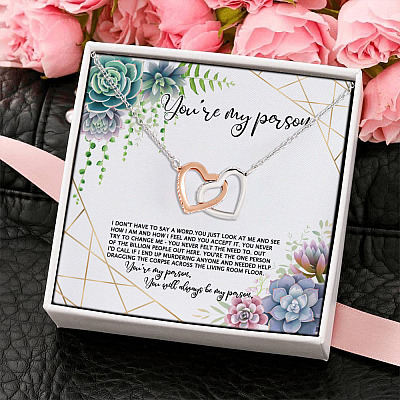 You're My Person You Will Always My Person Interlocking Hearts Pendant Necklace - Best Friend Necklace
