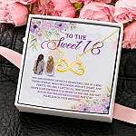Happy Sweet 16 Little Girl Growing Up All Your Wishes Come True Infinity Heart Pendant Necklace
