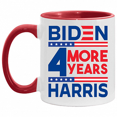 BIDEN HARRIS 4, White/Red, 11 oz. Accent Mug