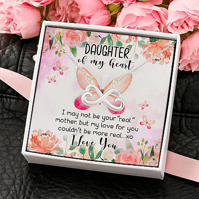 Alternative view of To My Daughter I Love You My Love for You Is Real Mother Daughter Gifts Infinity Heart Pendant Necklace
