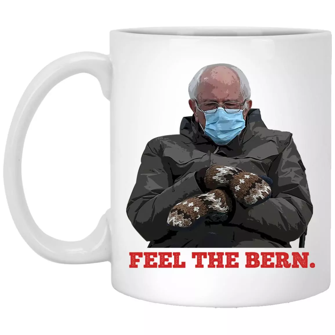 Feel The Bernie, White, 11 oz. White Mug