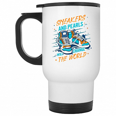 14 oz. White Travel Mug