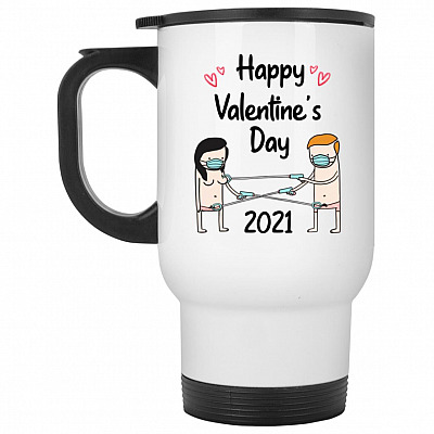 14 oz. White Travel Mug