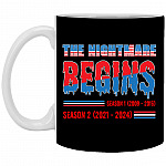 The Nightmare Begins January, Black, 11 oz. White Mug