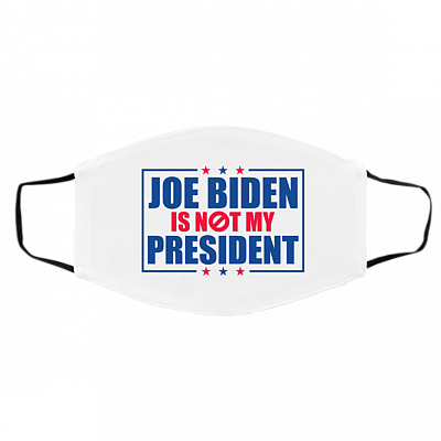 Joe Biden Is Not My President Washable Reusable Custom Printed Cloth Face Mask Cover, White, Cloth Face Cover – Medium/Large